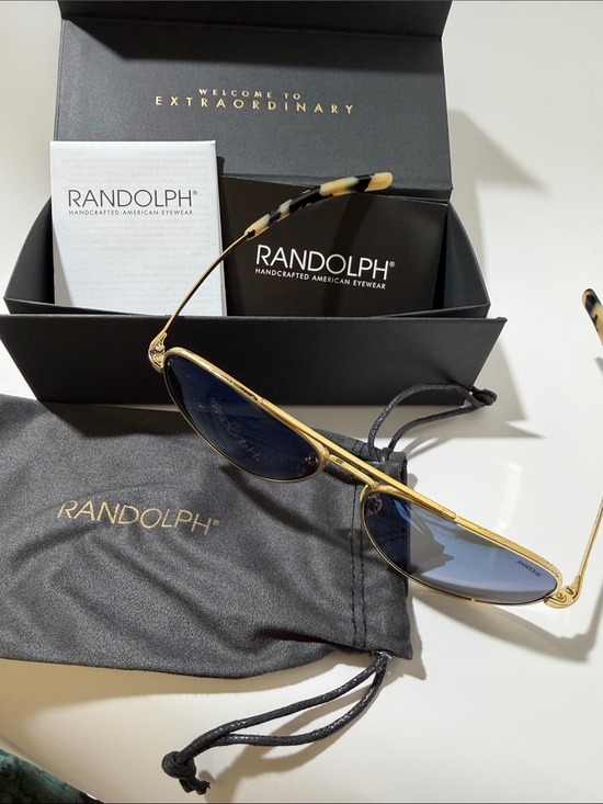 Other - Men’s Gold Frame Blue Lens Aviator Sunglasses